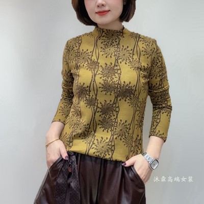 斐斐2025秋冬新款宽松大码修身显瘦气质女打底衫百搭上衣T恤1856