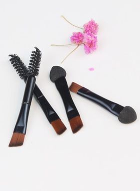 便携双头小号迷你画眉刷斜角硬毛螺旋刷化妆师专用眉粉刷子