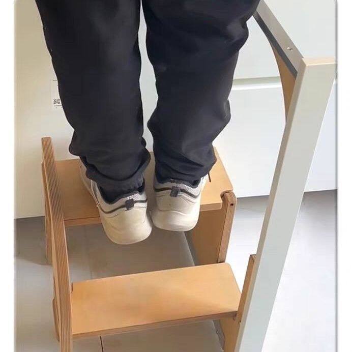 实木折叠梯凳家用多步梯多功能梯子椅厨房登高凳室内两用梯登高梯