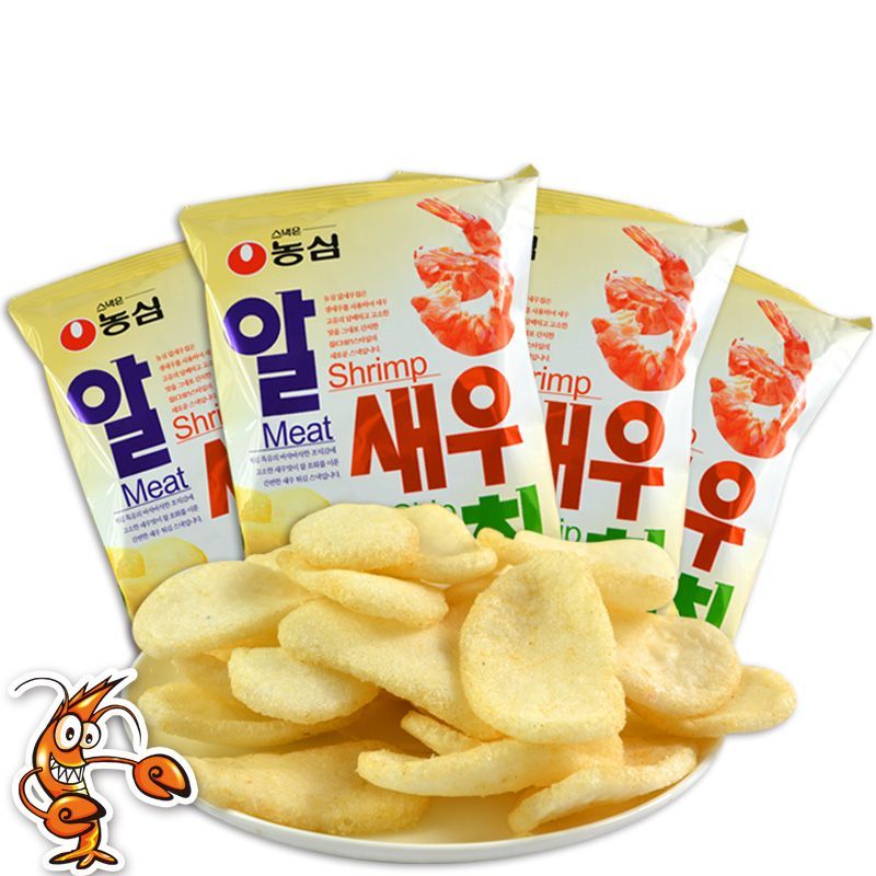 包邮进口薯片虾片韩国农心虾片膨化零食休闲食品追剧办公室小吃