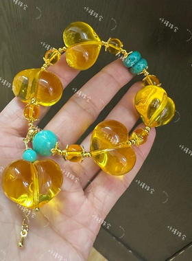 仟禧爆款新品上新金色屁桃手串手链ins风高颜值女款招财转运手链