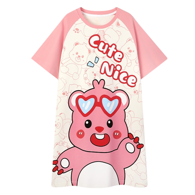 睡裙女童夏loopy睡衣女孩初中生