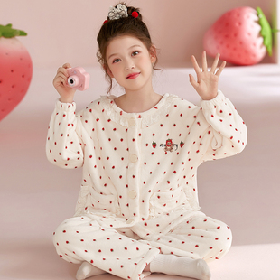 哈喽kitty儿童睡衣套装童装2025新款女童冬季款珊瑚绒大童家居服