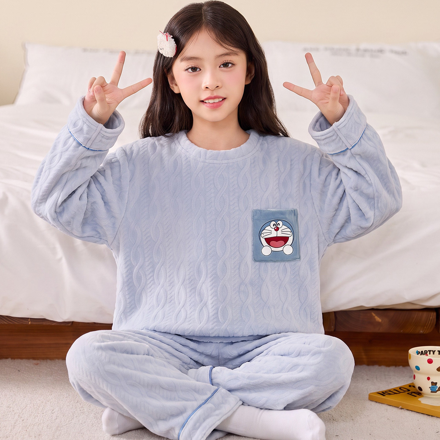 冬季睡衣女孩初中生套装2026新款