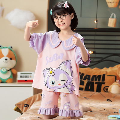 玲娜贝儿女童纯棉睡衣套装夏短袖