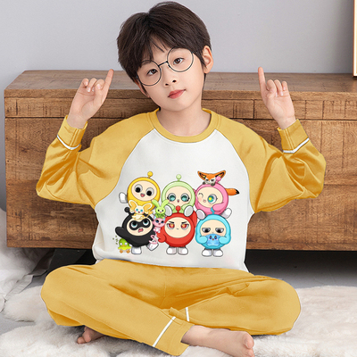 男童睡衣春秋2025新款纯棉青少年