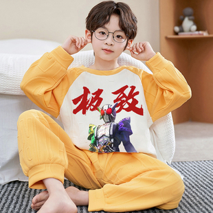 男童睡衣空气棉2025超火冬装套装假面骑士双骑衣服儿童家居服男孩