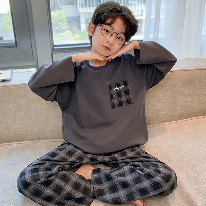 2026新款男童睡衣纯棉春秋季长袖青少年大童休闲套装儿童家居服男,童装/婴儿装/亲子装,家居服套装,淘宝优惠券,粉丝福利购,淘宝优惠卷