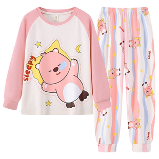 2024新款睡衣女士春秋loopy纯棉长袖长裤秋季套装露比女款家居服