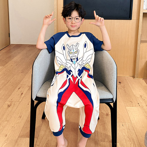 儿童纯棉睡衣男童赛罗奥特曼睡袋