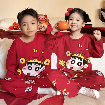 儿童睡衣男孩蜡笔小新本命年马年