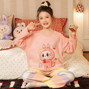 儿童睡衣2026正流行拉布布女孩衣服公主风纯棉家居服女童春装套装