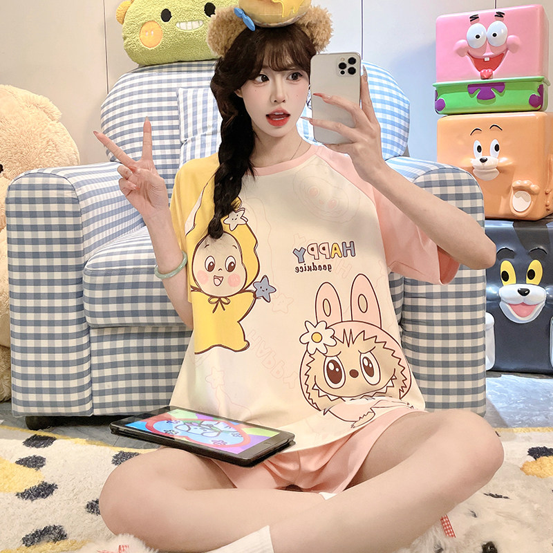 纯棉睡衣女款高级感2026超火装一整套星星人衣服少女家居服两件套