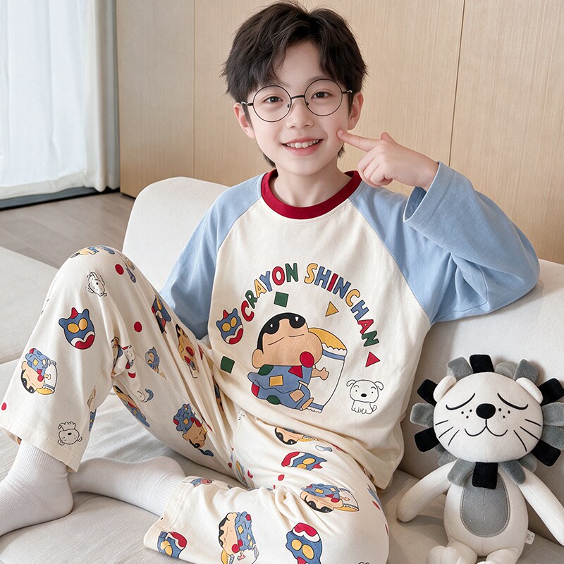 蜡笔小新男童睡衣2026新款两件套