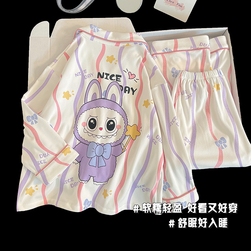 儿童睡衣女孩德绒长袖套装可外穿