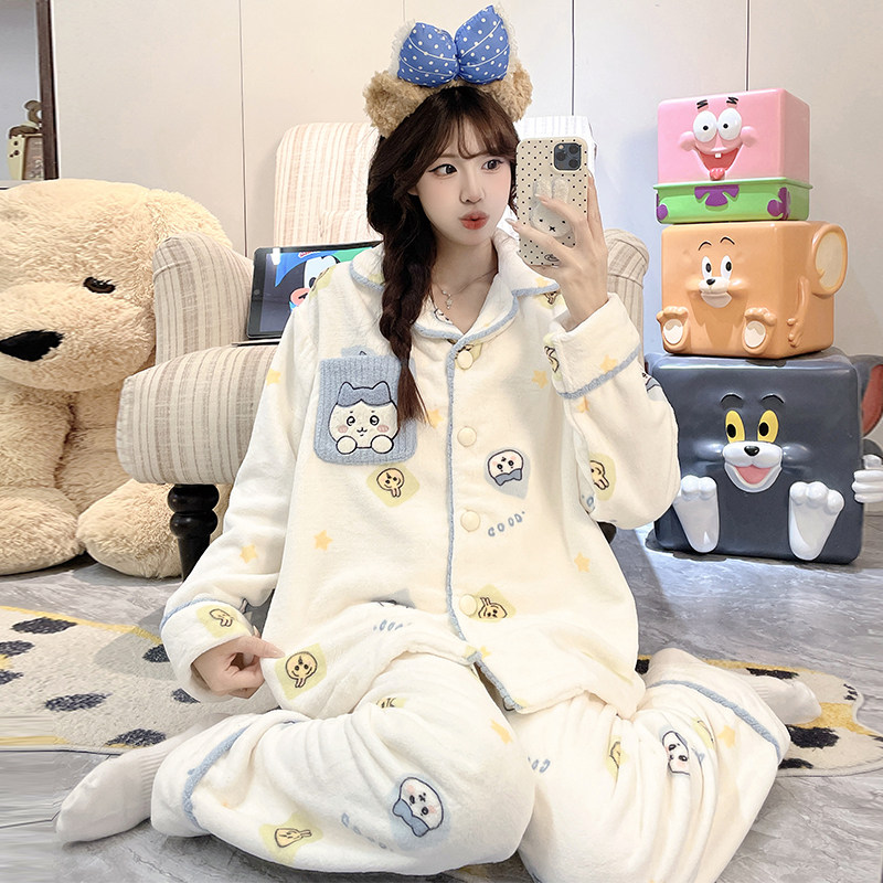 睡衣套装冬天少女高级感吉伊卡哇