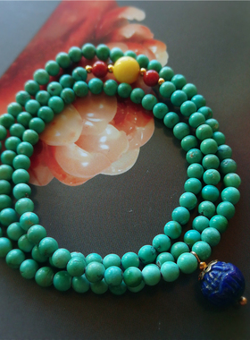 原矿绿松石高瓷多宝手链
