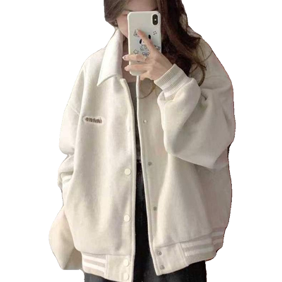 美式复古加绒加厚外套女小个子