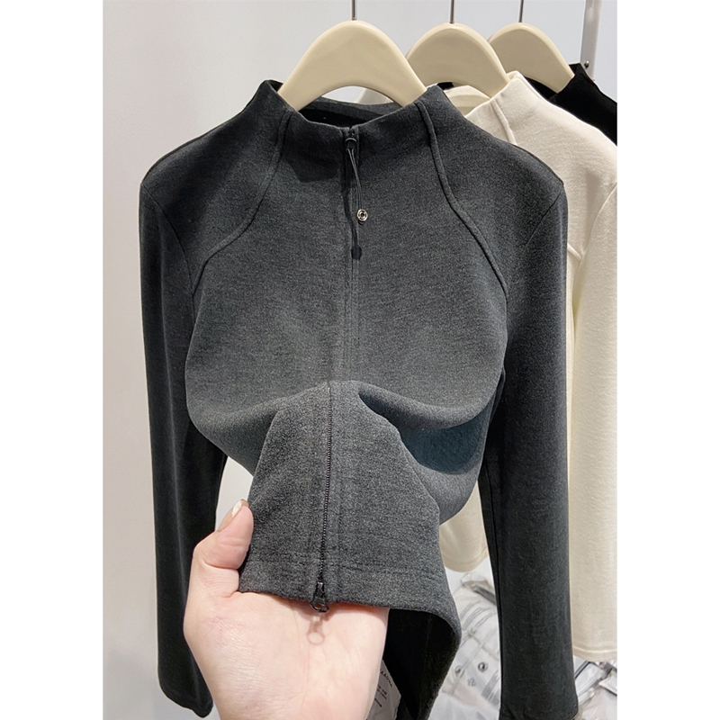 半高领德绒秋冬打底衫女2025