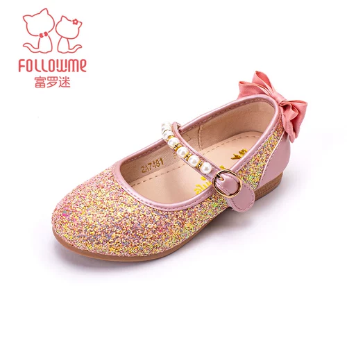 Fuluo Mi Princess Shoes Кожаная обувь для девочек. Весенне-осенние новые одиночные туфли в стиле ретро на мягкой подошве. Туфли с кристаллами для выступлений учащихся начальной школы.