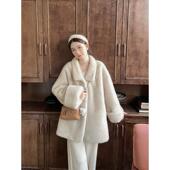 MOBAI默白 宽松加厚高级感毛毛外套女 中古风两色环保水貂皮草冬季