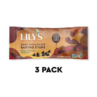 美国直邮 Lily`s Sweets 黑巧克力片甜菊糖 KETO纯素55%可可 3包