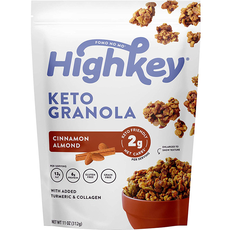 美国直邮HIGHKEY SNACKS肉桂杏仁生酮早餐坚果麦片低糖无麸质312g