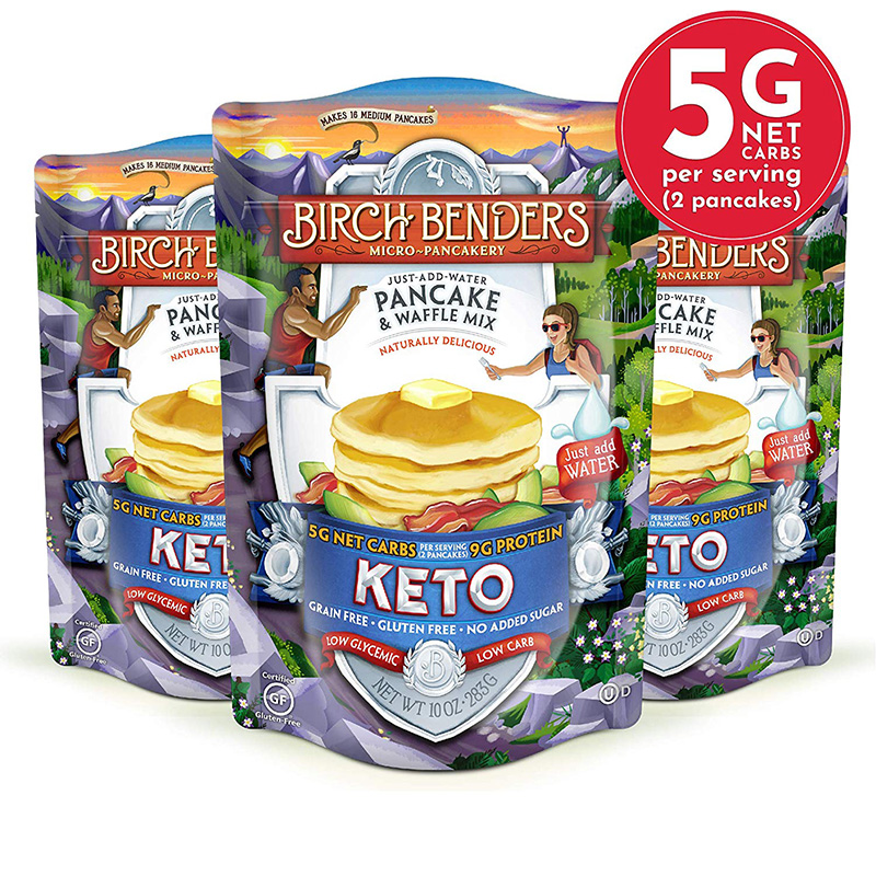 美国Birch Benders KETO 原味煎饼粉 无糖 无麸质低碳生酮283g3包