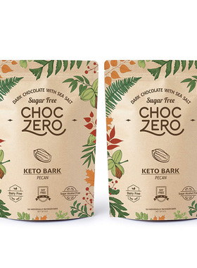 美国直邮 ChocZero's Keto Bark 山核桃黑巧克力棒 无糖 2包 12支