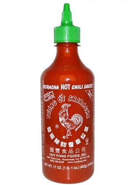 美国进口直邮sriracha蒜蓉辣椒酱甜辣酱481g是拉差西餐料理拌饭酱