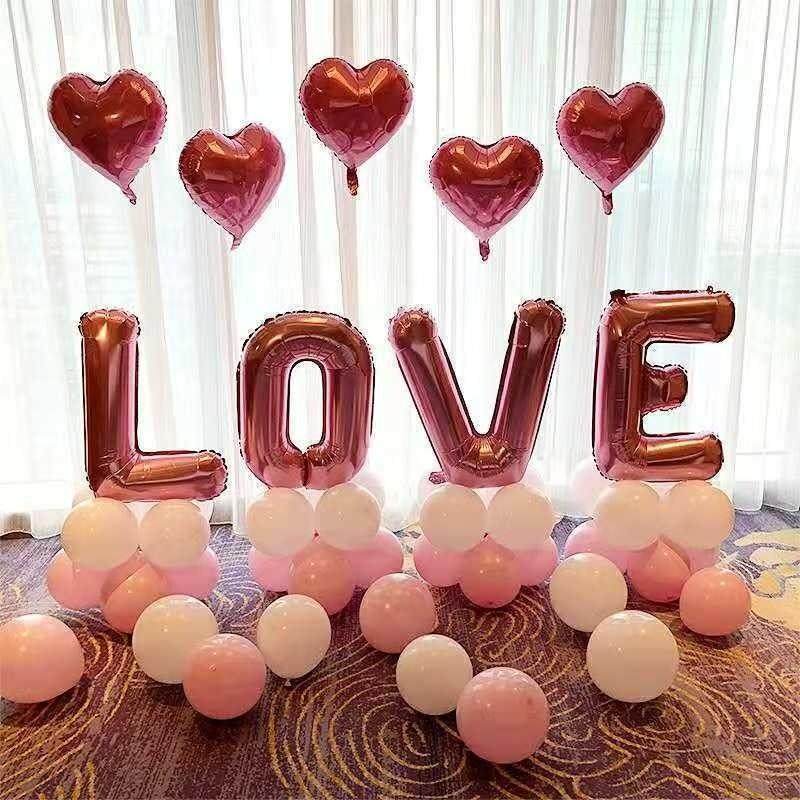 婚房布置套装创意浪漫love气球生日用品装饰结婚告白婚礼婚庆场景