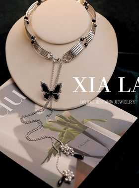 夏拉金属蝴蝶项链颈链
