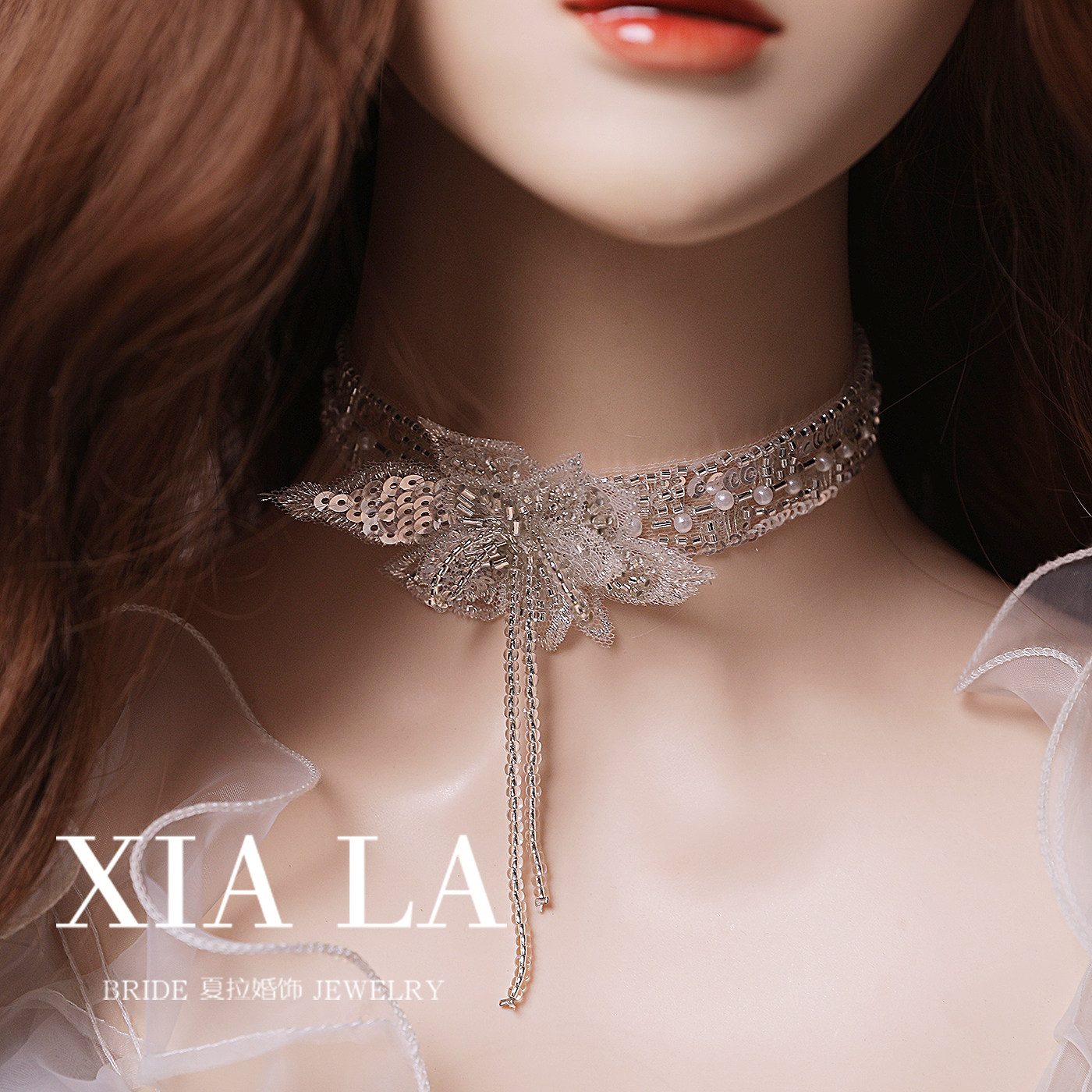 夏拉手工串珠亮片蕾丝项链结婚饰品婚纱颈链锁骨链晚宴饰品,饰品/流行首饰/时尚饰品新,组合套装,淘宝优惠券,粉丝福利购,淘宝优惠卷