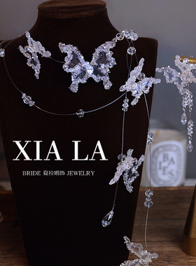 夏拉颈链耳夹套装女仙气冰透感