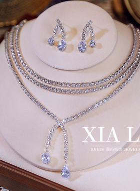 夏拉人工锆石女多层次项链