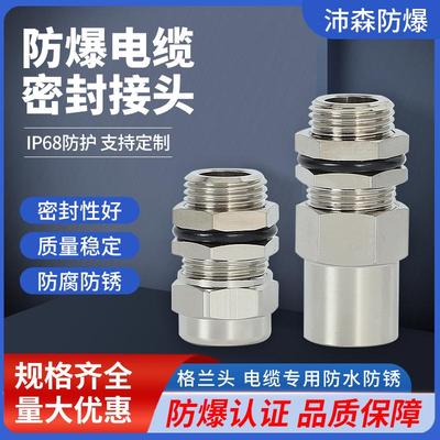 黄铜镀镍防爆格兰头内外螺纹