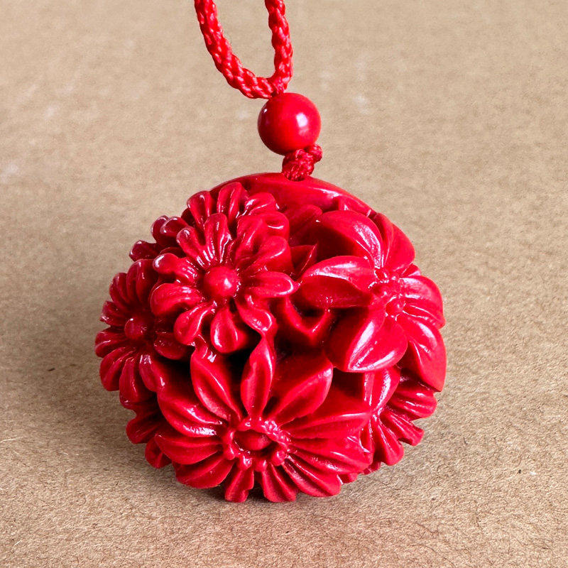 中国正红朱砂小花朵吊坠 男女中国风圆球形勃勃生机花蕊挂件礼品,饰品/流行首饰/时尚饰品新,项坠/吊坠,淘宝优惠券,粉丝福利购,淘宝优惠卷