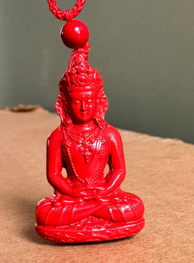 保真帝王红朱砂地藏王菩萨吊坠男女盘坐十二生肖属相守护本命佛挂