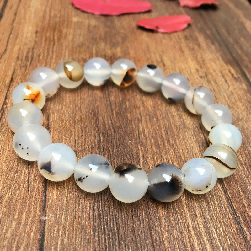 天然玛瑙手链 水草玛瑙手串海洋玉髓首饰品洋藻水晶化石玉髓手链,珠宝/钻石/翡翠,手饰,淘宝优惠券,粉丝福利购,淘宝优惠卷