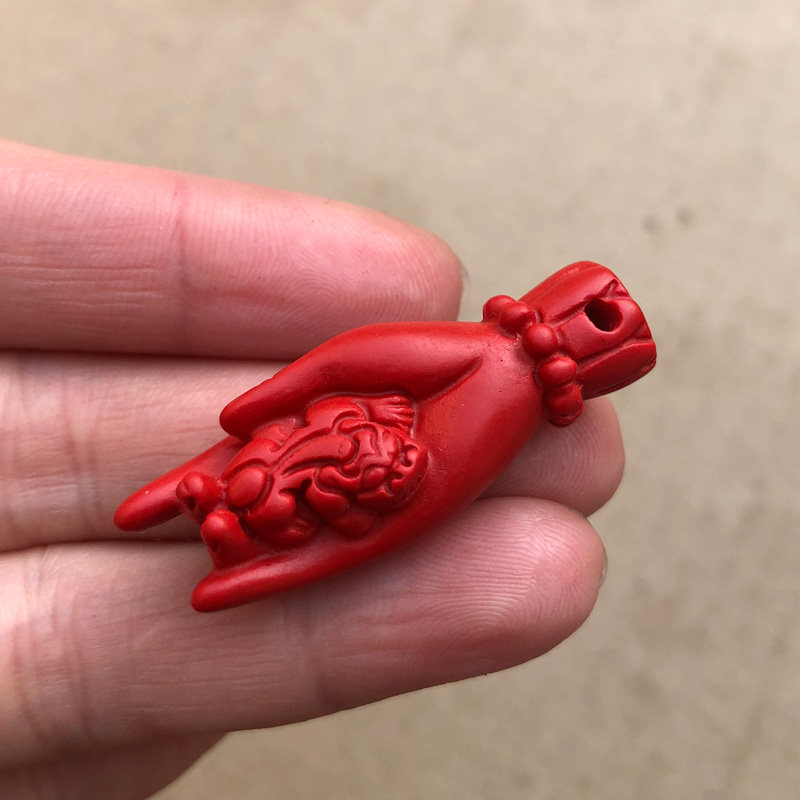 朱砂玉貔貅吊坠打麻将打牌赢钱神器逢赌就赢佛手貔貅随身项链佩戴