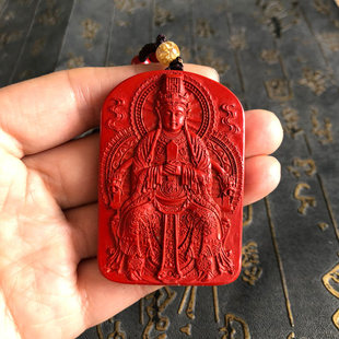 帝王红朱砂妈祖娘娘吊坠神像项链保护神海神天后娘娘平安项坠饰品