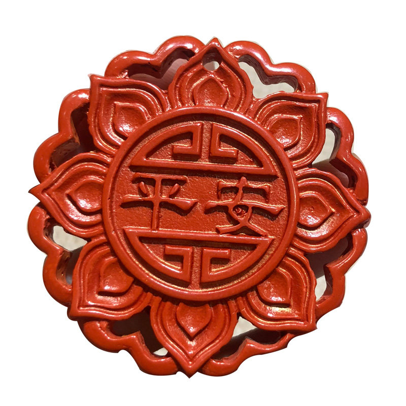 帝王高含量朱砂花边镂空平安毛衣链男女款八面平安莲花吊坠车挂坠