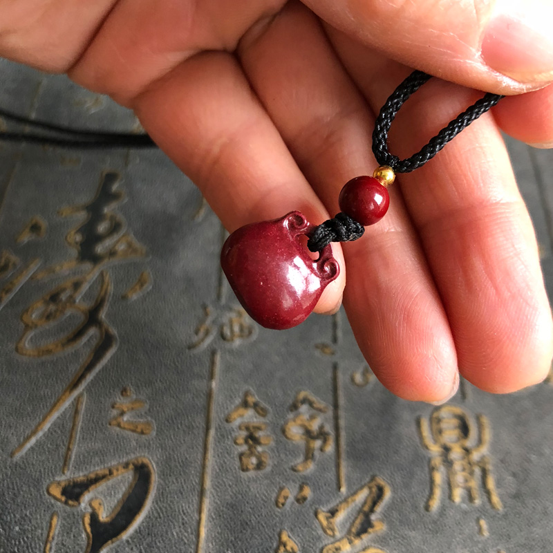 新款宝宝锁挂件紫金砂吊坠本命年男女随身玉锁项链包包佩饰链颈饰