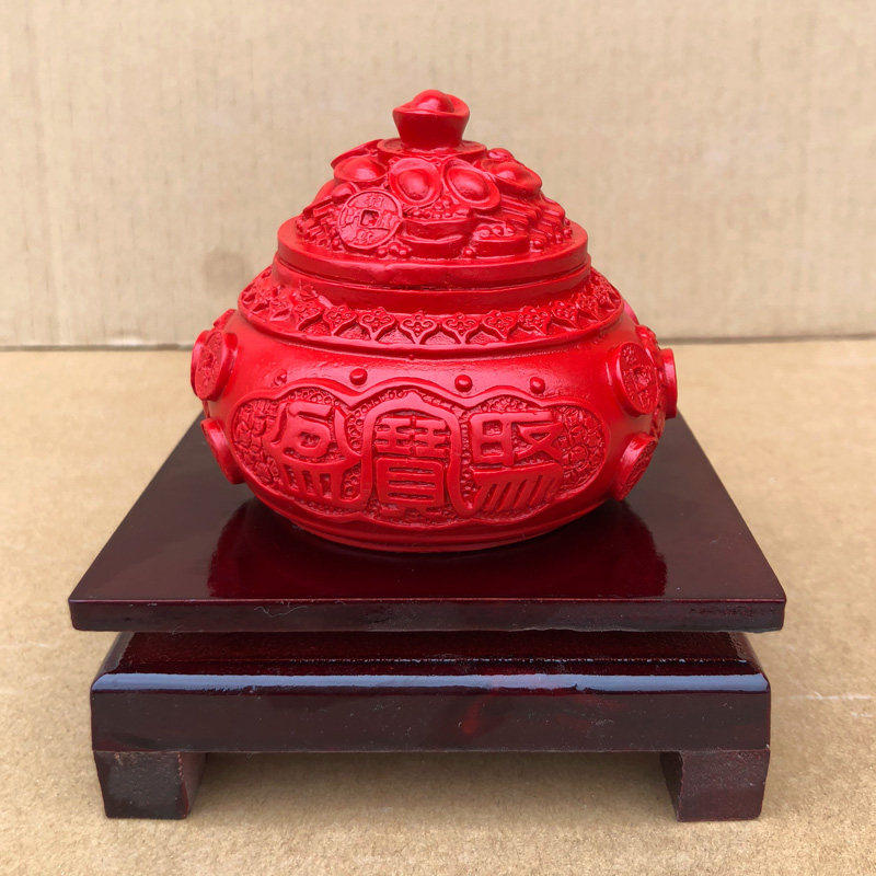 朱砂红聚宝盆摆件招聚财家居工艺品玄关客厅元宝乾坤乔迁婚庆礼品,家居饰品,国学摆件,淘宝优惠券,粉丝福利购,淘宝优惠卷