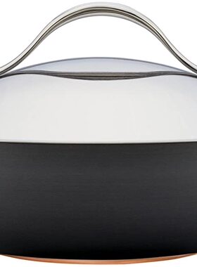 美国代购Anolon Nouvelle铜芯硬质氧化铝不粘锅炒锅带盖30cm直径