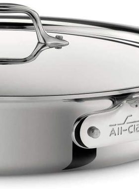 美国代购All-Clad D3 Sauté Pan 3层复合不锈钢煎炒锅多功能锅