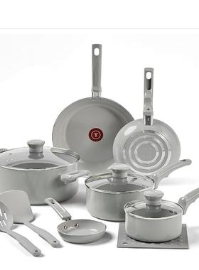 美国代购T-fal  Ceramic Non Stick Cookware Set 陶瓷不粘锅套装