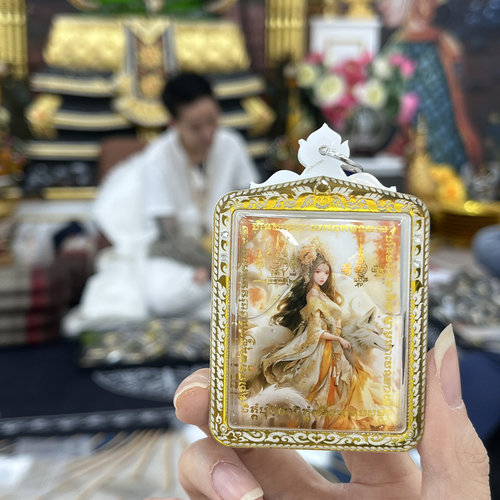 泰国特色 特色工艺品阿赞AZ纳梵音仙子姐姐牌吊坠项链