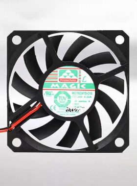 全新MAGIC MGT6024YB-010 6010 24V 0.22A 6CM双滚珠耐用散热风扇