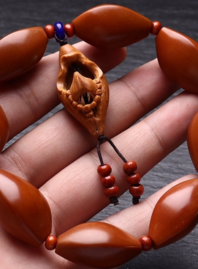 文玩抛光手串苏东文玩橄榄核素核